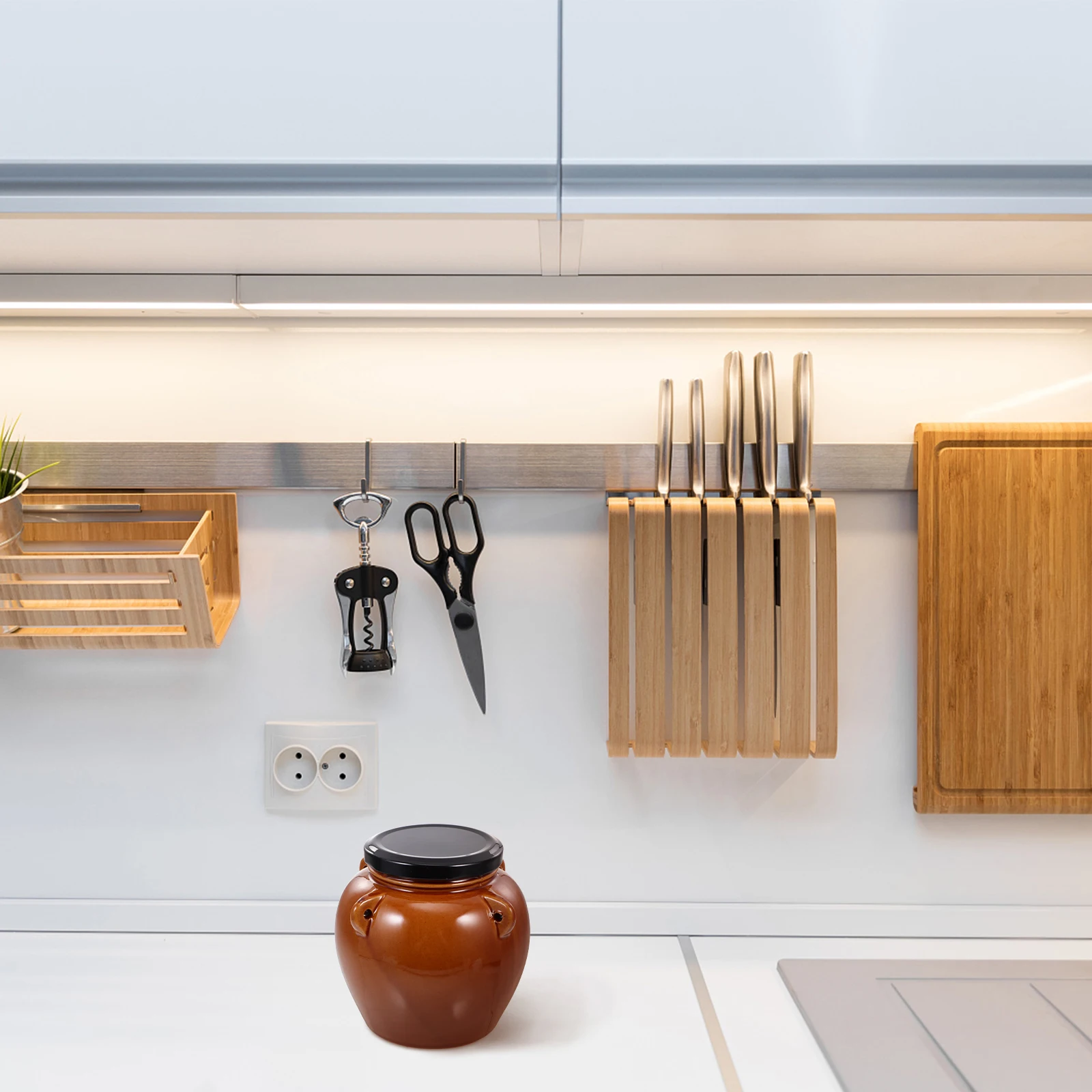 

Ceramic Pickles Jar Large Capacity Food Storage Container for Home Restaurant Hotel Use Sealed Canister for Jam Ketchup