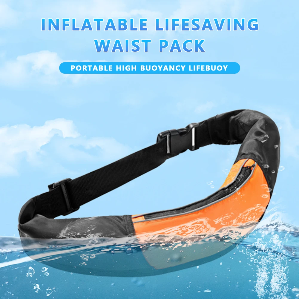 Traje de supervivencia de flotabilidad inflable, Oxford resistente al desgaste, seguro con silbato, correas ajustables, impermeable para nadar, pescar en el mar