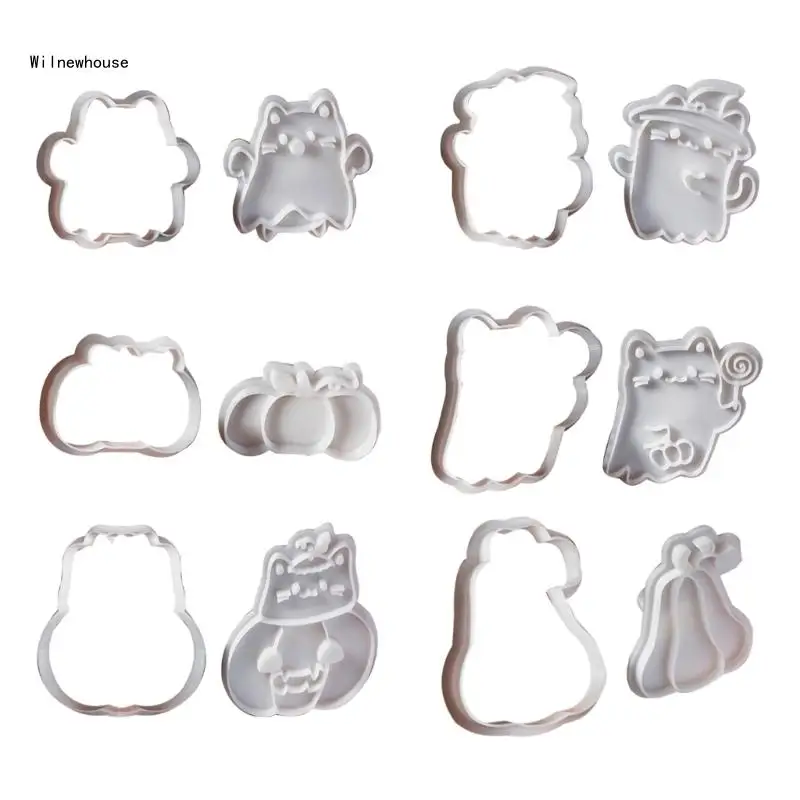 

Halloween Biscuit Stamps Cats Small Cookie Molds for Special Greetings Dropship