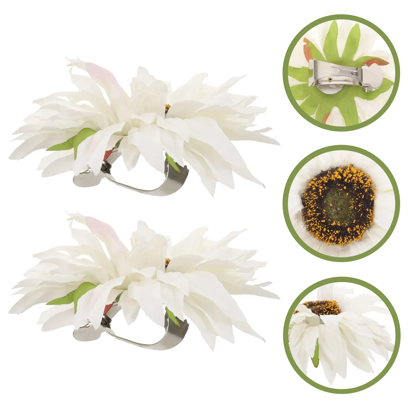 Artificial Sunflower Curtain Tiebacks Clips – 2pcs Strong Clamp Drapery Holders for Living Room, Bedroom, Home Decor