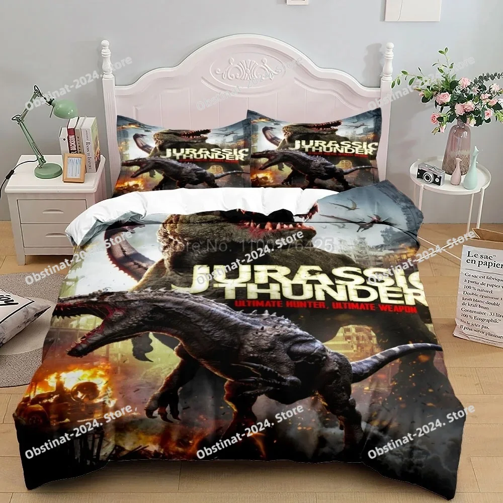 

Jurassic Park Pattern Duvet Cover Set Pillowcase Cartoon Bedding Set Single Double Twin Full Queen King Size for Bedroom Decor
