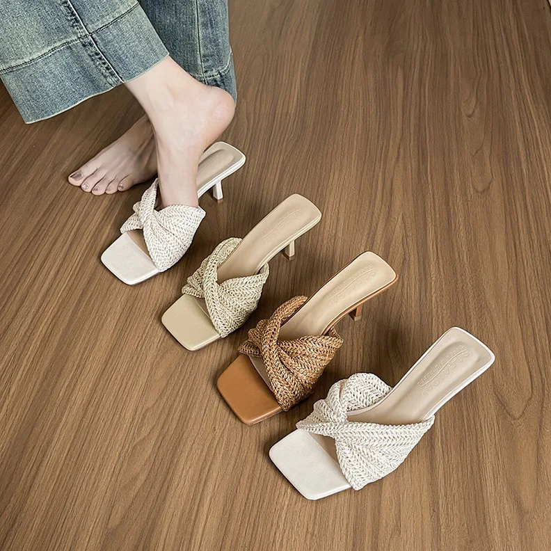 

Women Pumps Fashion Vintage High Heels Square Head Solid Color Stiletto for Women Elegant Ladies Dress Shoes Heel