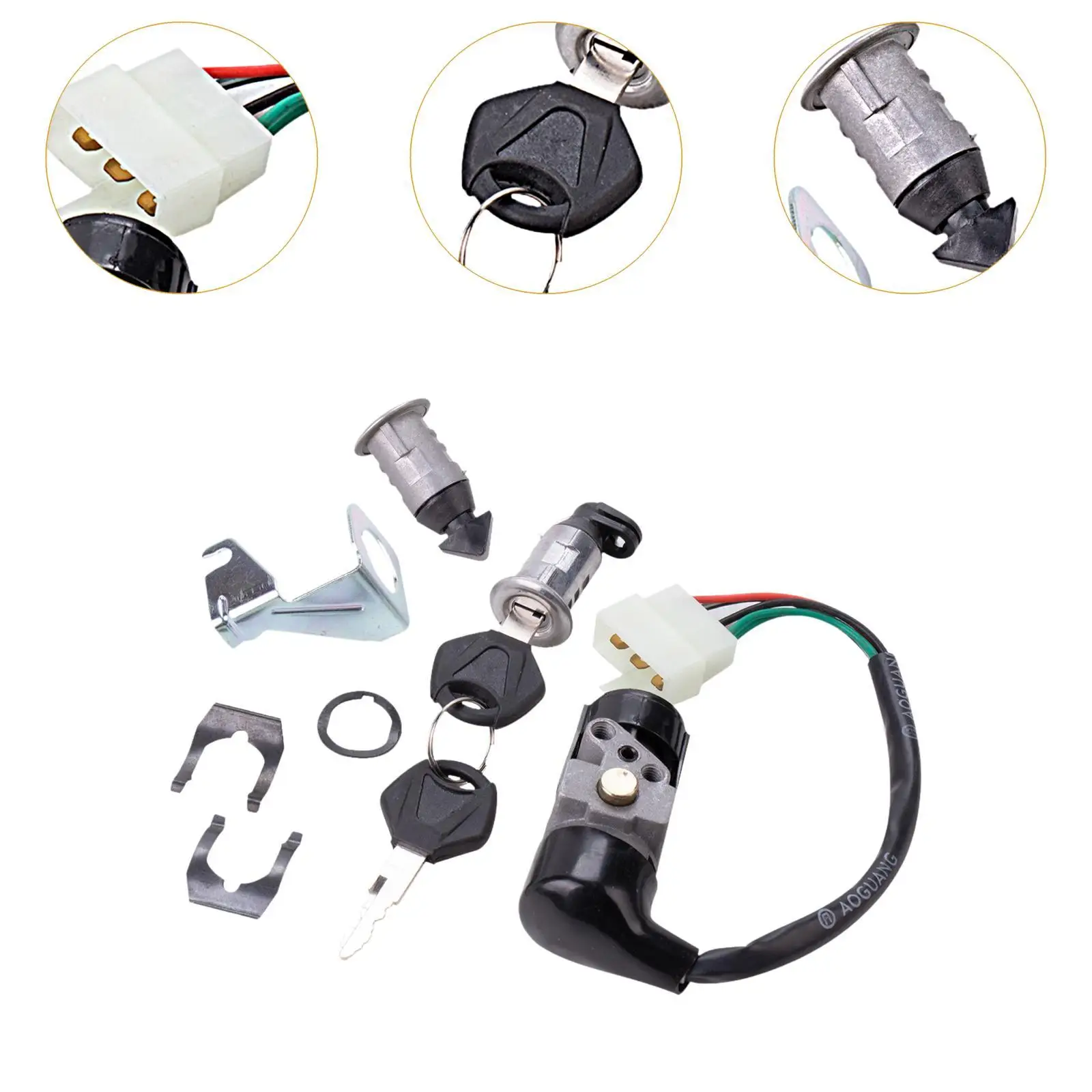 Ignition Switch with 2 Keys with Keys for Gy6 125/150cc Chinese Scooter