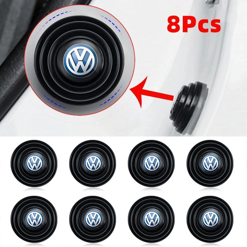 8Pcs Car Door Absorber Shockproof Anti Noise Pad Buffer Gasket For VW GTI Polo Golf Passat Tiguan Arteon Touareg Taigo Caddy