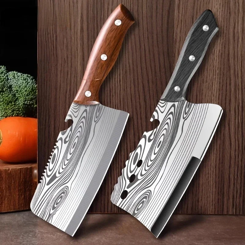 Damascus Pattern Kitchen Knife Stainless Steel Quick Meat Cleaver Household Kitchen Sharp Chopping Bone Knife 2026