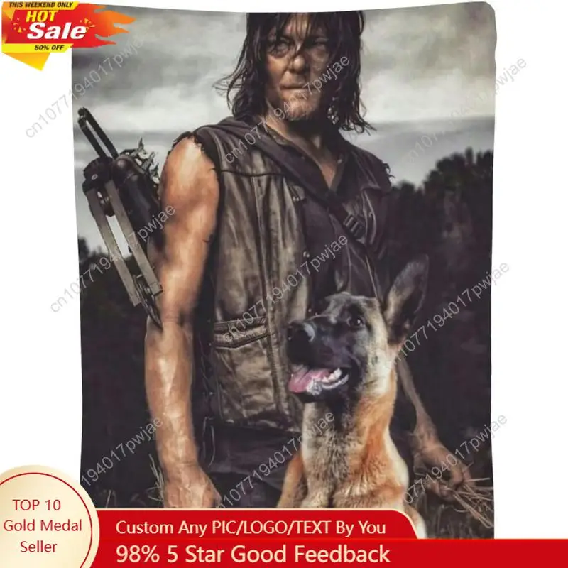 

Norman Reedus Blanket Bedding Fleece Blanket Daryl Dixon Soft Throw Blankets Lightweight Anti-Static Blanket Custom blankets