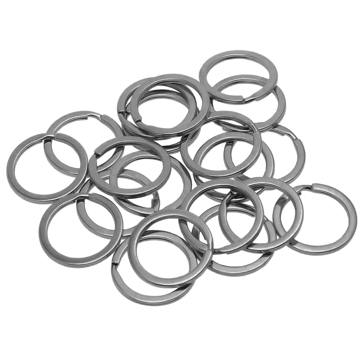 30/50 stuks metalen ronde open split-sleutelringen, geschikt voor hondenhangers, kantoorkoordjes, sleutelhangeraccessoires, doe-het-zelf handgemaakte ambachten, geschenken
