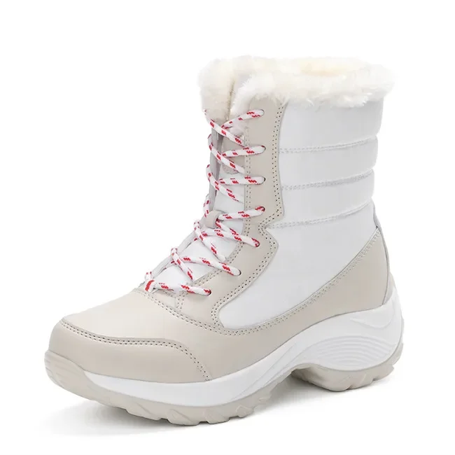 Botas de neve antiderrapantes impermeáveis para mulheres, sapatos femininos quentes, botas casuais de algodão, sapatos para mães, inverno e outono, 2023, 2023