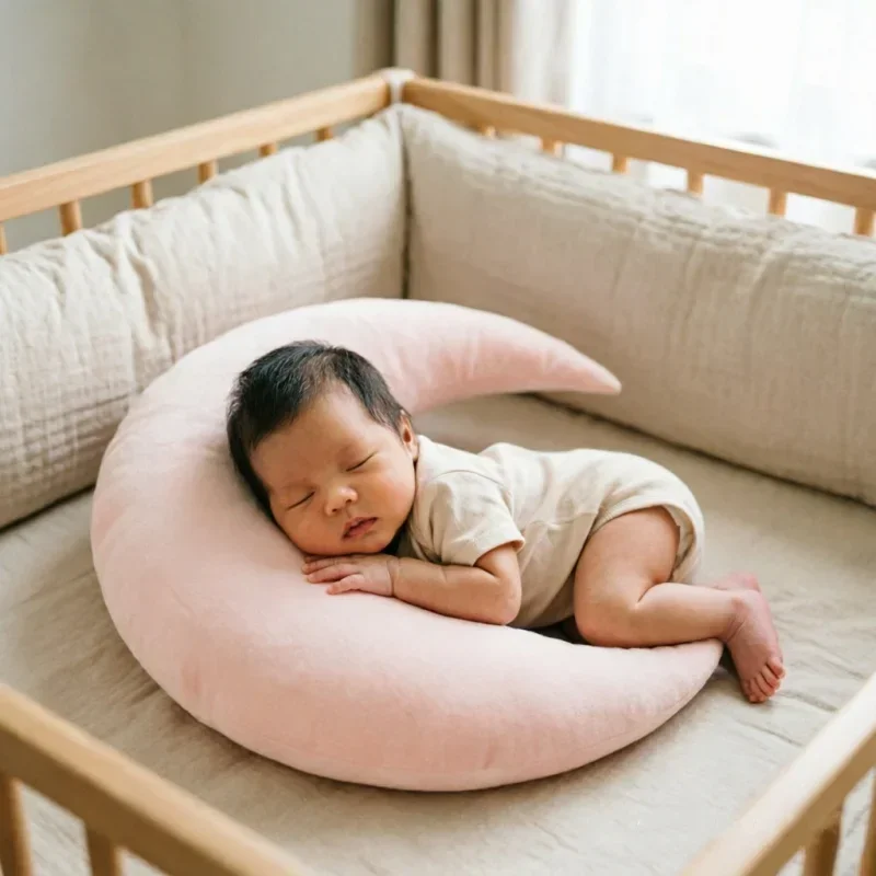 Soft Crescent Moon Star Pillow Posing Support Cushion Photo Prop For Studio Shooting Hundred Day Commemorative Scene Arrangement