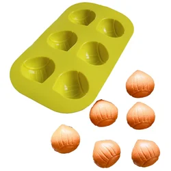 6 Cavity Mini Chestnut Silicone Mold Acorn Nuts Chocolate Chocolate Mould DIY Cake Baking Decorating Tools