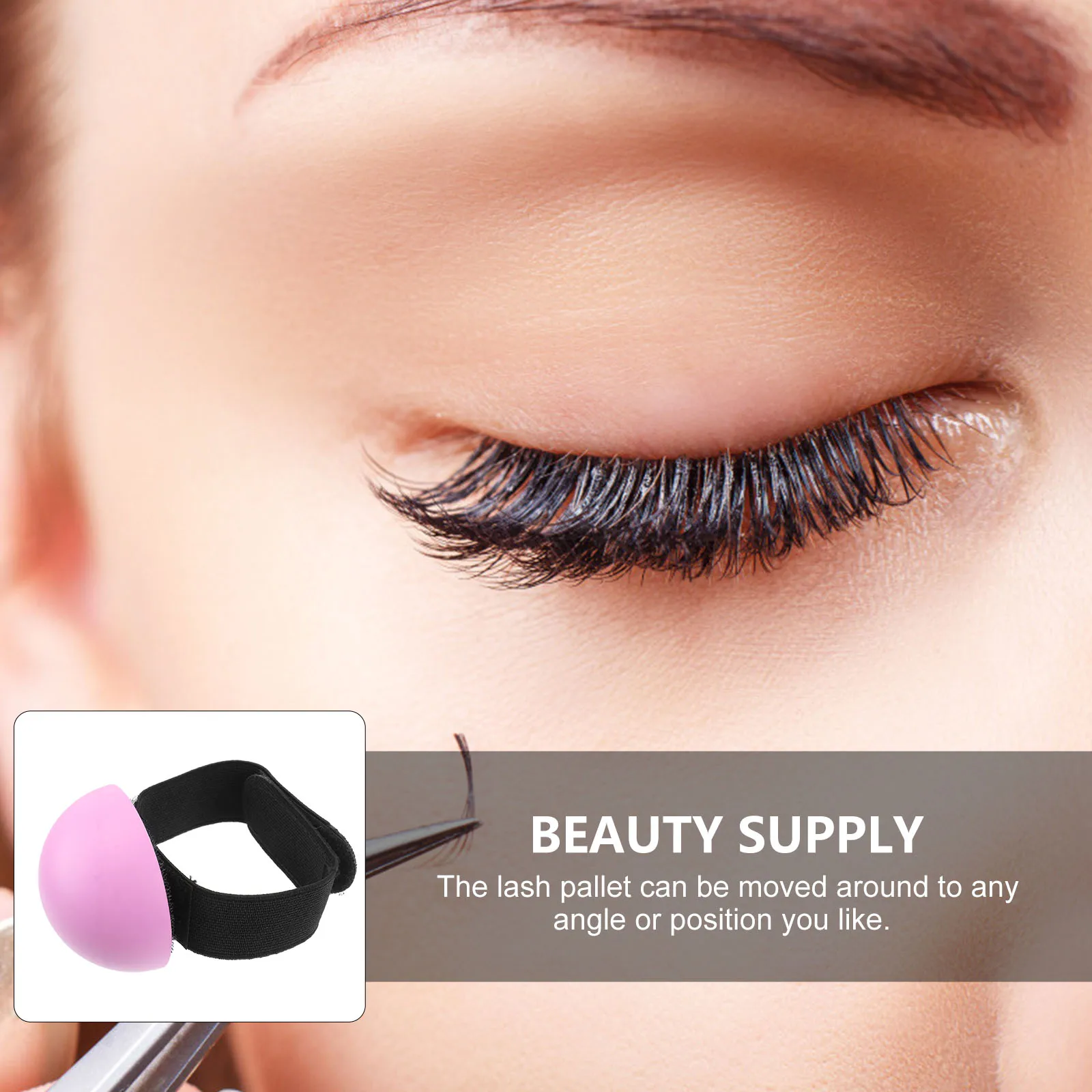 

1set 1Set Eyelash Grafting Board Wrist Adjustable Strap Pink False Pallet Lash Extension Tray Beauty Supply Lash Pad Eyelash