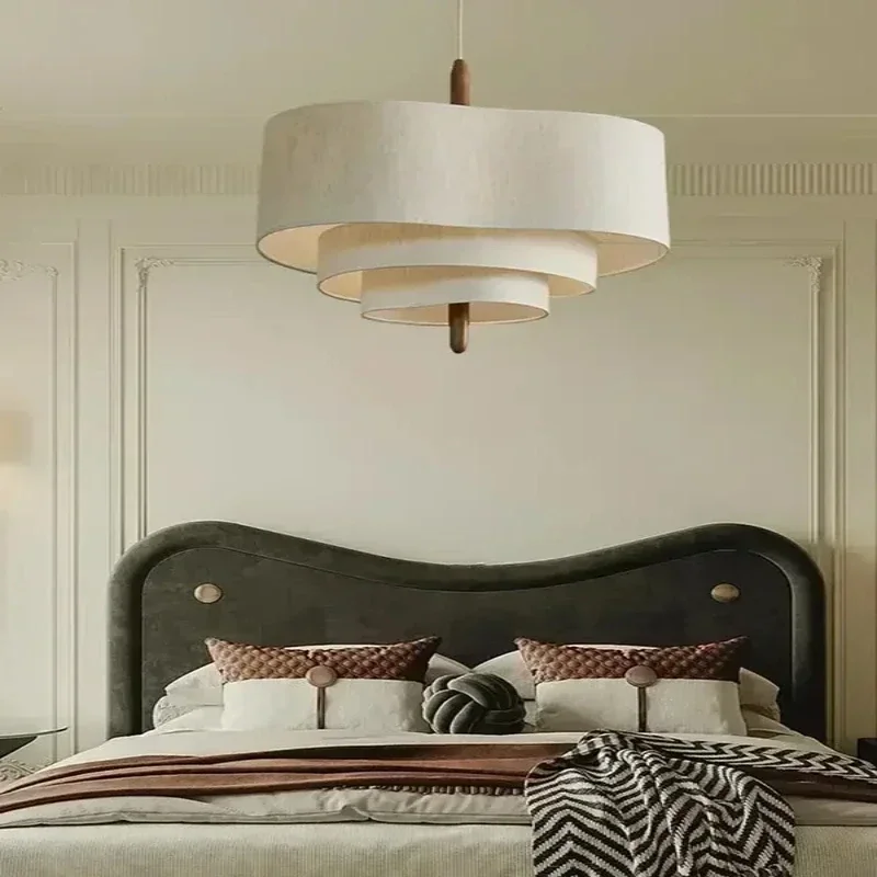 

Japanese Wabi Sabi Cloth Ceiling Chandelier For Living Room Island Bedroom LED Pendant Light Modern Home Decor Lighting Fixture