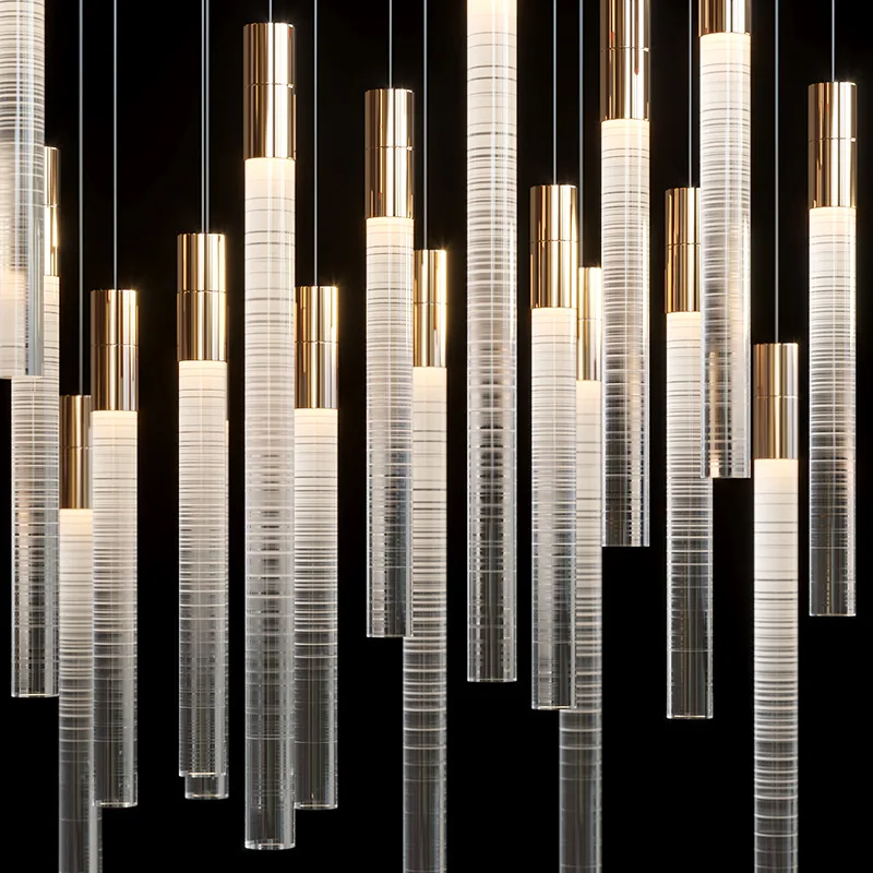Dipartimento vendite Centro commerciale Sala banchetti Hall Hall dell'hotel Lampadario Villa creativa Scala duplex Progetto di elevazione