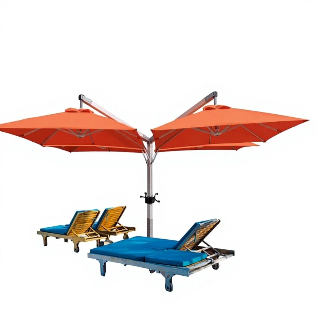 Custom Catering Shade Tent Sunshade Manual Umbrella Farm Stay Outdoor Industrial-Style Design Advertising/Gift Polyester Alloy