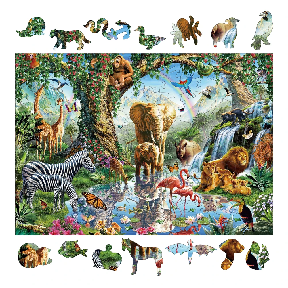 Animal Wooden Puzzle Education Games for Children Brain Teaser 3d Puzzles for Adults Assembly Model 3D Wood Toys Diy Board Toy