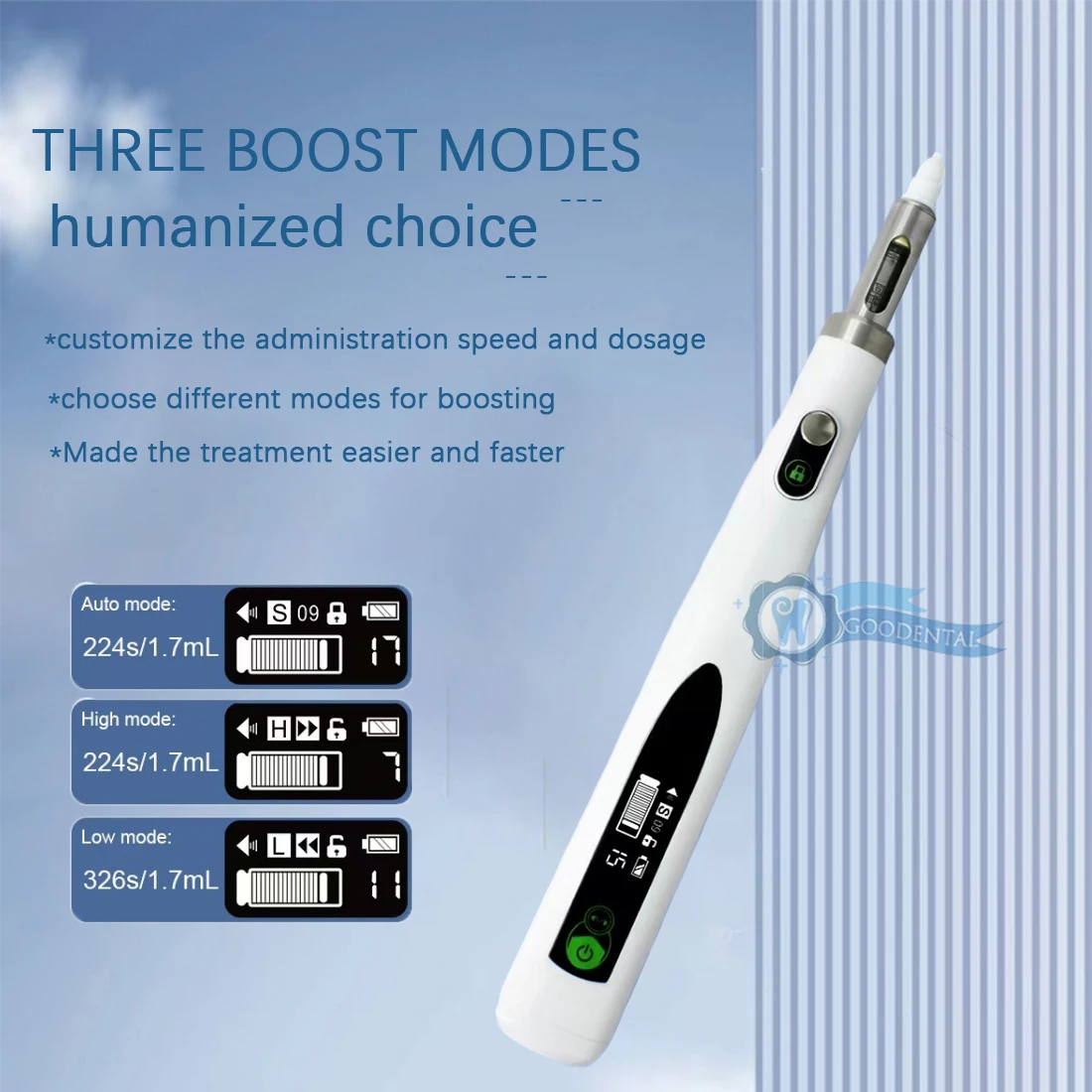 Dental Painless Oral Local Anesthesia Booster Intenlligent Injection Wirelessly Operated Rechargeable Syringe LCD Dentisty tools