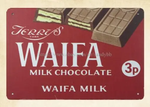 cool reproductions Terry's Waifa milk chocolate bar 1975 metal tin sign