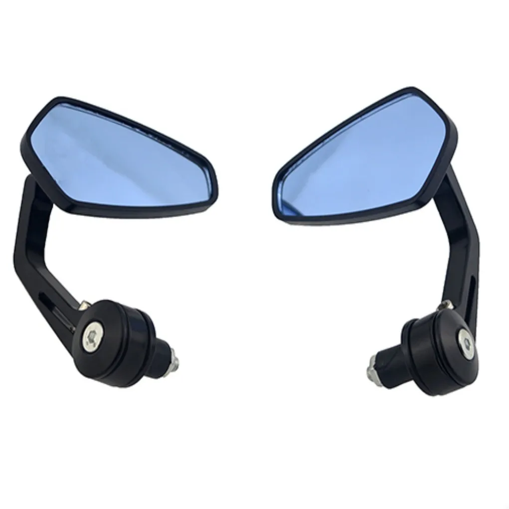 Universal Motorcycle Aluminum RearView Black Side Rearview Mirrors Blue Anti-glare Mirror Cafe Racer Mirrors for Harley Davidson