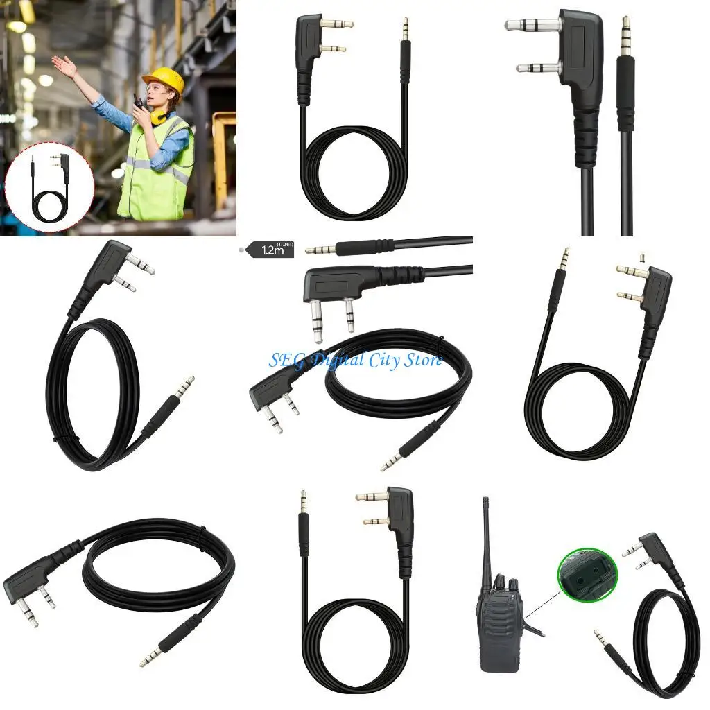 

U75B Two Way Radio Headsets Adapters Cable K Interfaces to 3.5mm Sound Port for Hotel