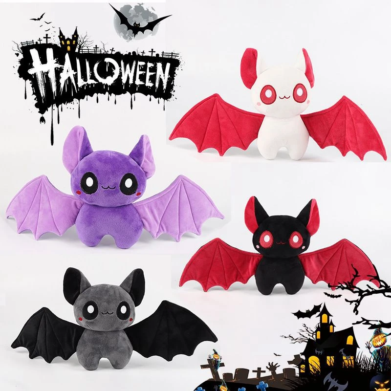

25CM New Cartoon Halloween Gift Bat Figure-like Plush Toy Dark-shaped Atmosphere Party Figure-like Bat Doll