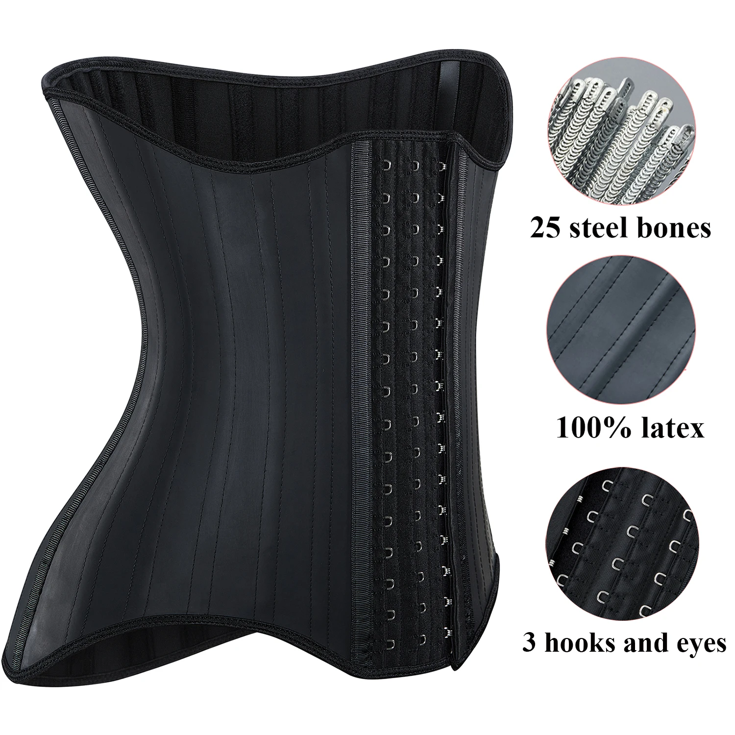 Fajas Colombianas Latex Waist Trainer Body Shaper Corset for Slimming Belly Sheath Shapewear Women Modeling Strap 25 Steel Bones