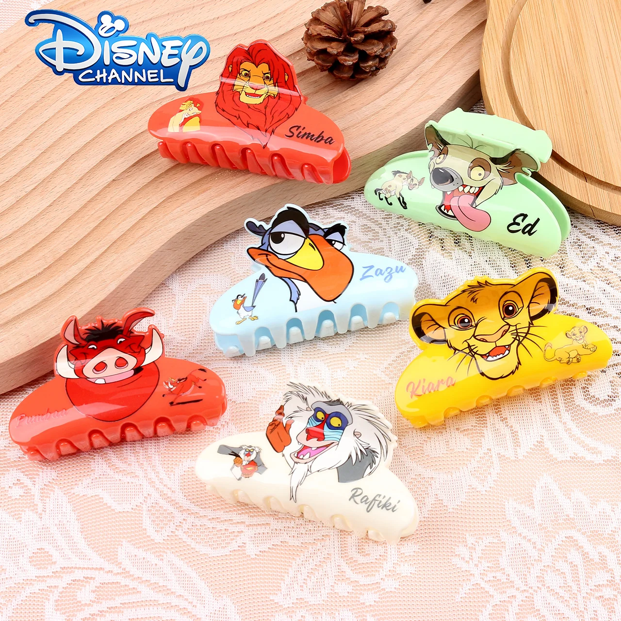 

1pc/6pcs Disney's the Lion King Series Hair Claws Vibrant Colorful Shark Clip Bun Hairpin Strong Hair Decoration