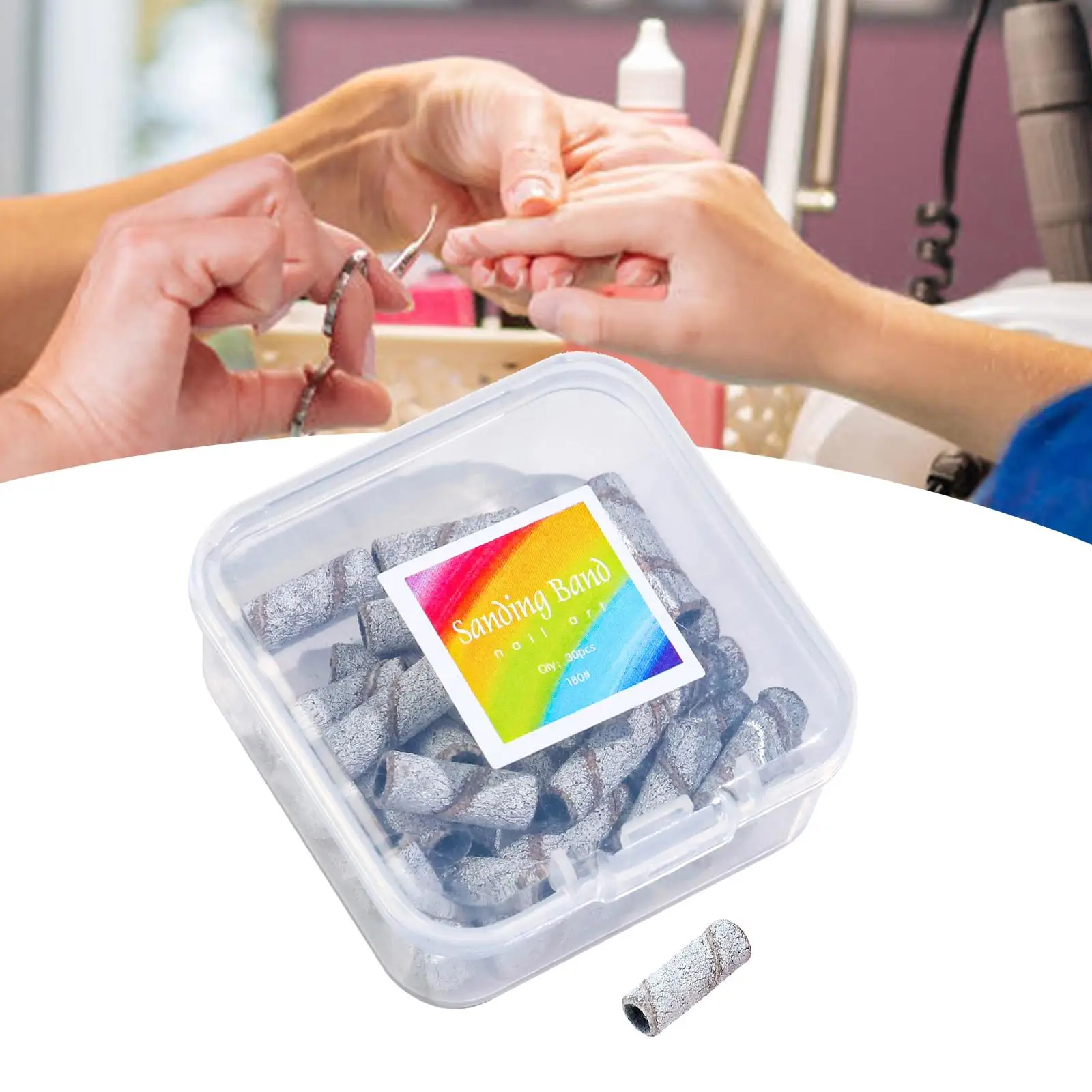 Fasce per levigatura per unghie da 3,1 mm Supporto per trapano in acciaio inossidabile Kit levigatrice per unghie elettrica per attrezzature per pedicure e manicure