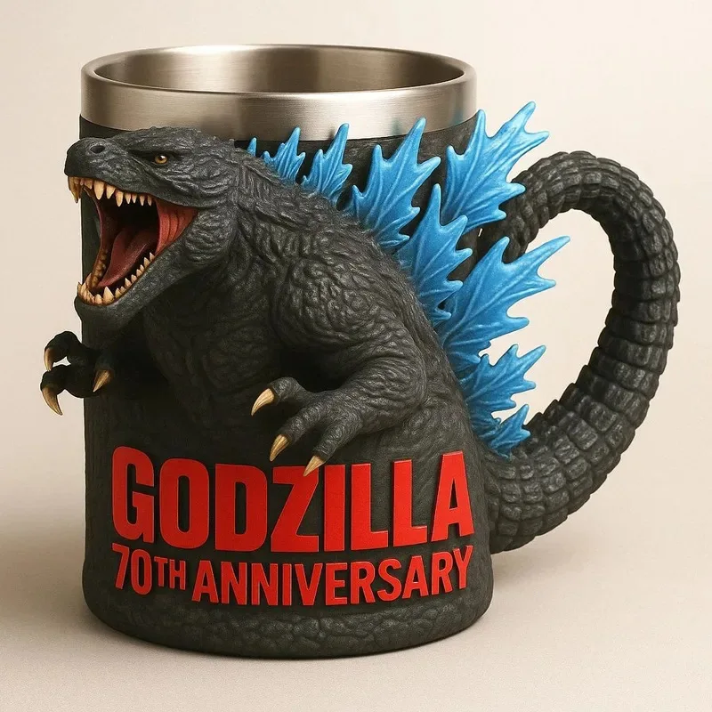 Godzilla 70e anniversaire tasse 3D Ghidorah Mothra anniversaire résine tasse décorative cadeau