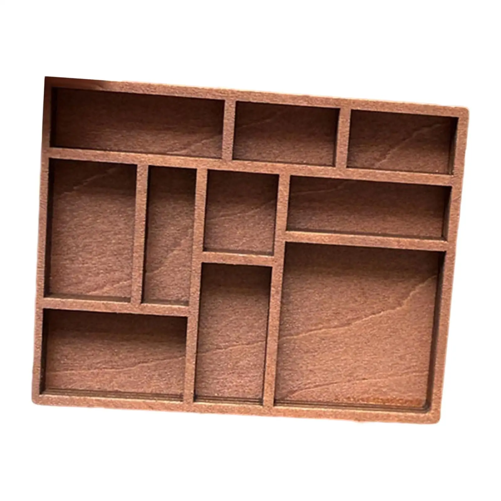 Miniature Trinket Shelf Wooden Jewelry Organizer Stand Tray for Office Home Decor and Storage