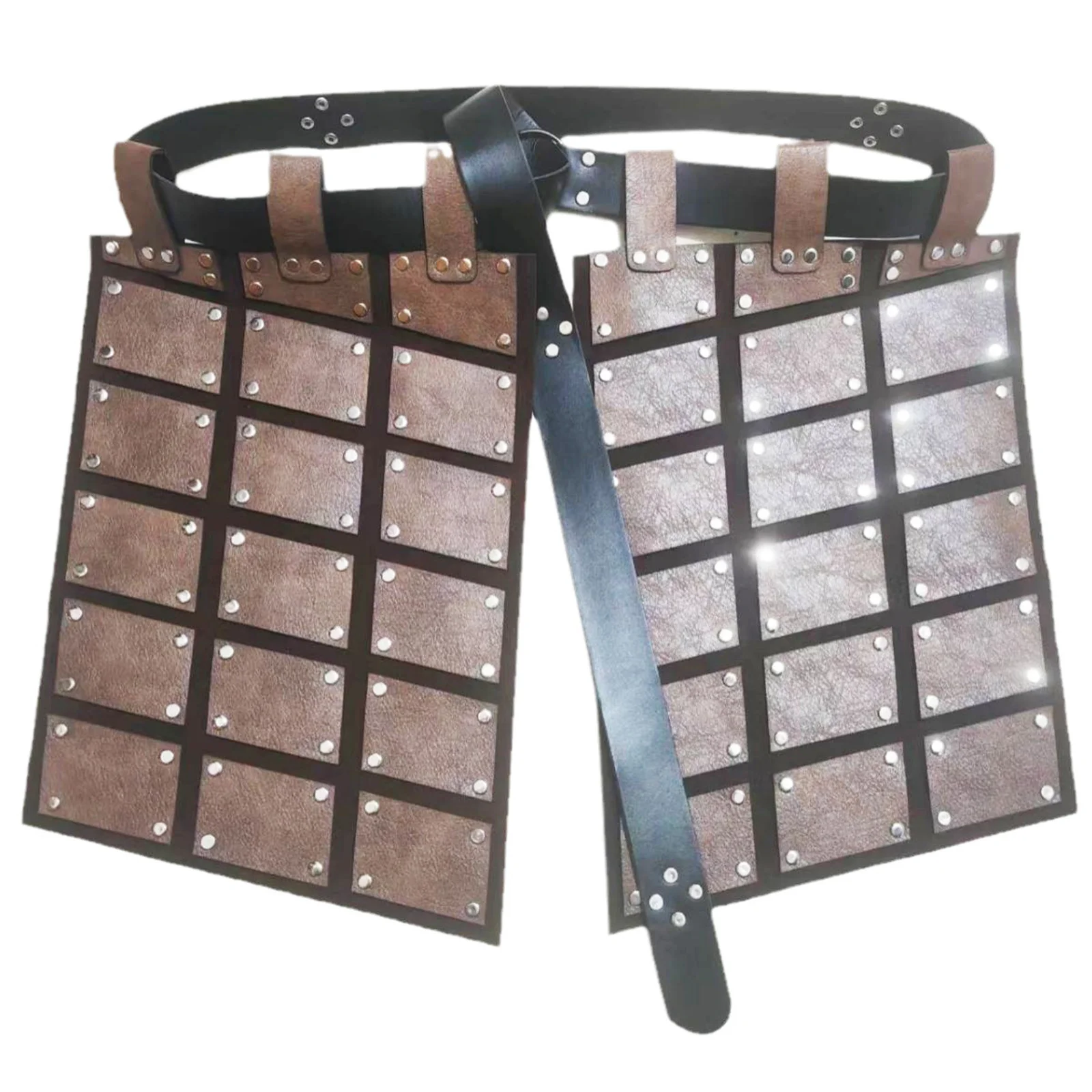 Męska Średniowieczna Sztuczna Skórzana Zbroja na Udo Retro Dwustronna Zbroja na Pas z Paskiem Strażnik & Rycerz Spódnicowa Zbroja na LARP