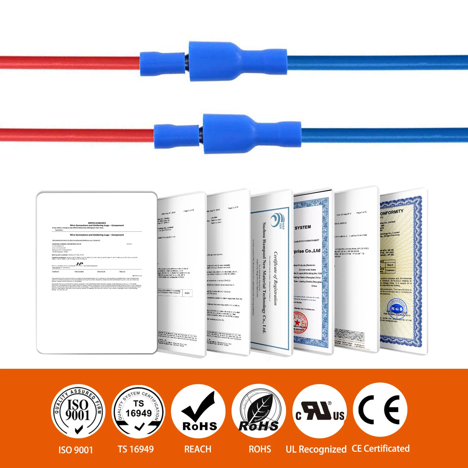 80/100PCS 4,8 Mm 6,3 Mm Isolierte Männlich Weiblich Spaten Crimp Draht Stecker Kit Elektrische Kabel Verdrahtung terminal 22-10 AWG Sortiment – Detail 5