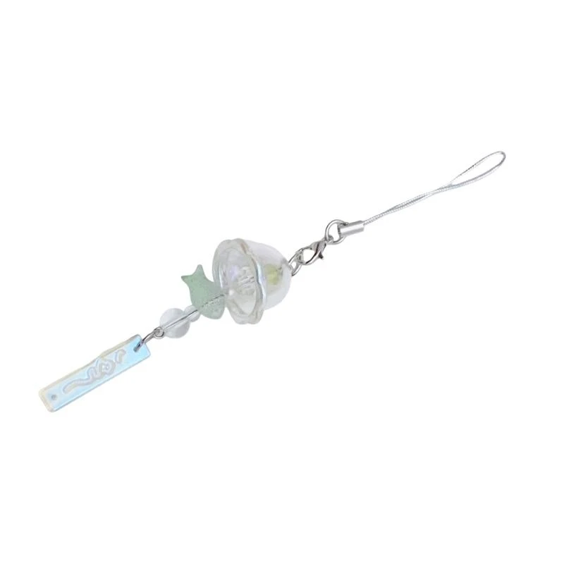 

652F Lovely Jellyfish Keychain Charm Pendant Handmade Sturdy Glass Windchimes Styles Mobile Decoration for Trendy Women