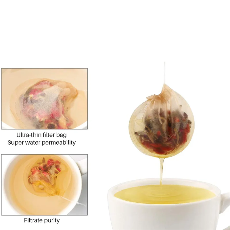 

PZHI-Tea Bags, 1500Pcs Disposable Empty Tea Bags Tea Infuser Drawstring Teabags Safe Natural Material Tea Bags