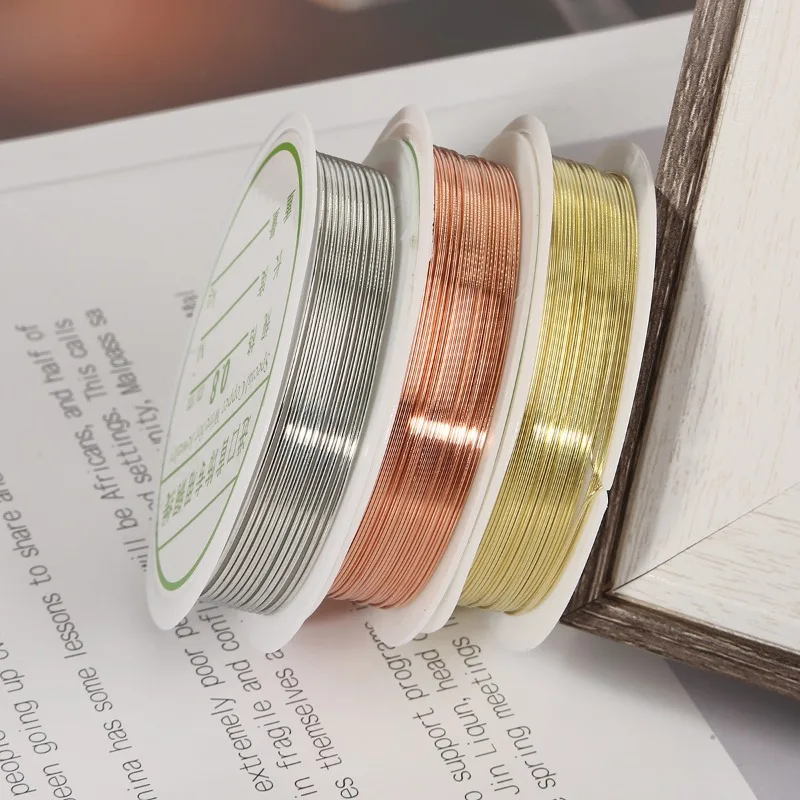 Filo di Rame per Gioielli Fai da Te, Materiale per Produzione Artigianale, Filo di Rame per Modellazione Metallica, Filo di Rame Spesso e Sottile da 0.2, 0.25, 0.3mm