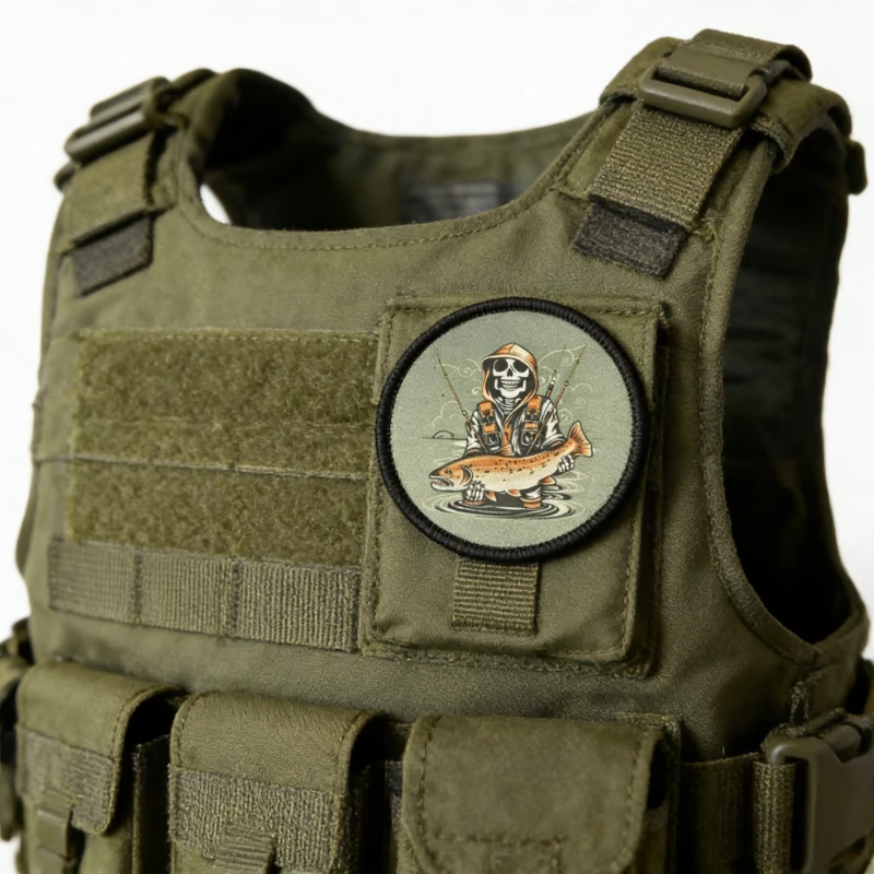 Parche táctico de pesca con velcro para mochilas y ropa - imagen 3