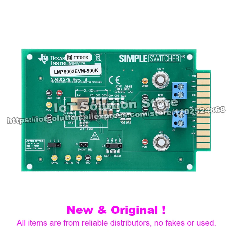 LM76003EVM-500K LM76003 3.5V to 60V, 3.5A Synchronous Step-Down Voltage Converter Evaluation Module LM76003EVM 500K
