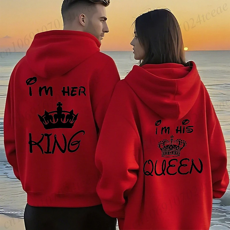 

Худи унисекс для пар (мужчин и женщин) в стиле Harajuku, с длинным рукавом, ко Дню святого Валентина