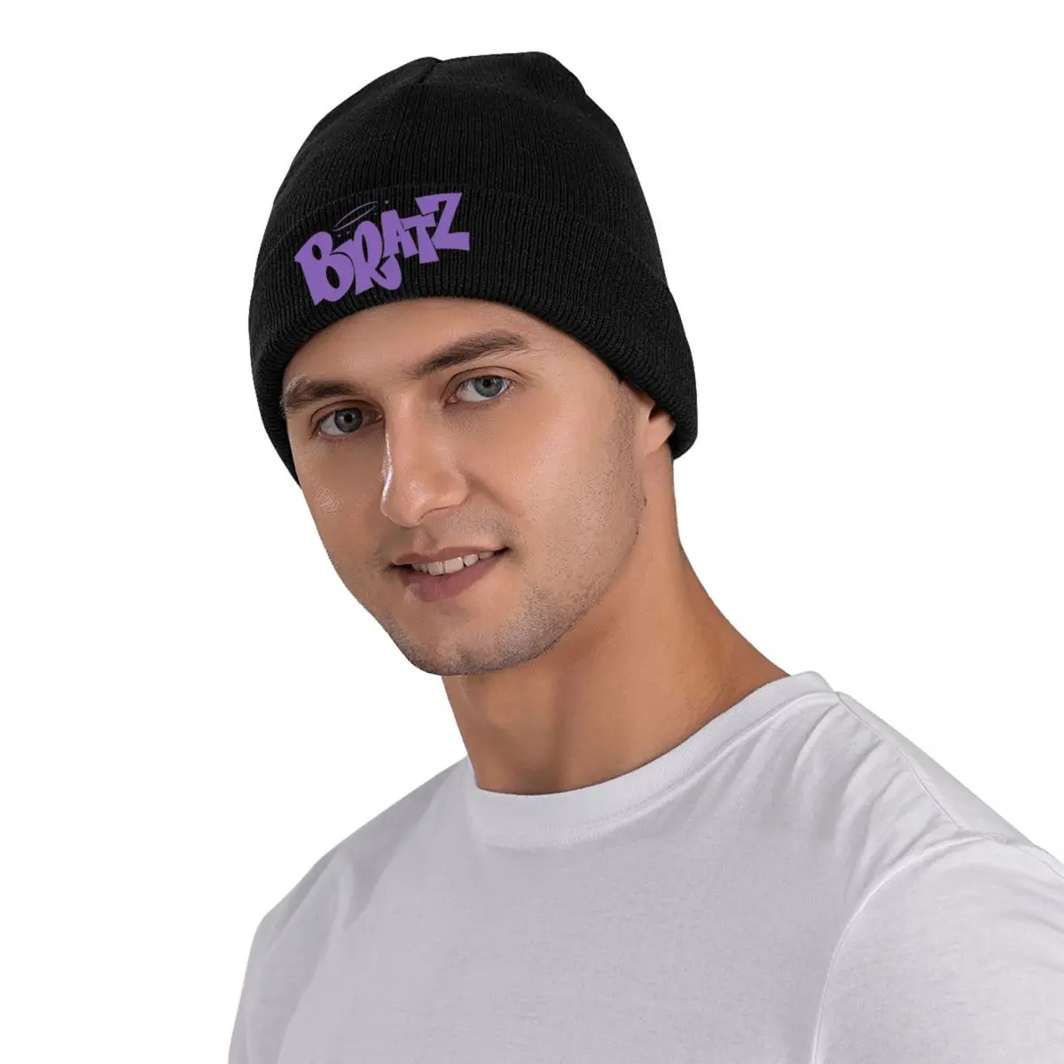 Bratz Purple Logo Bonnet Hats Cartoon Doll Beanie Hats Graphic Skullies Beanies Autumn Casual Men Women Unisex Gym Elastic Cap