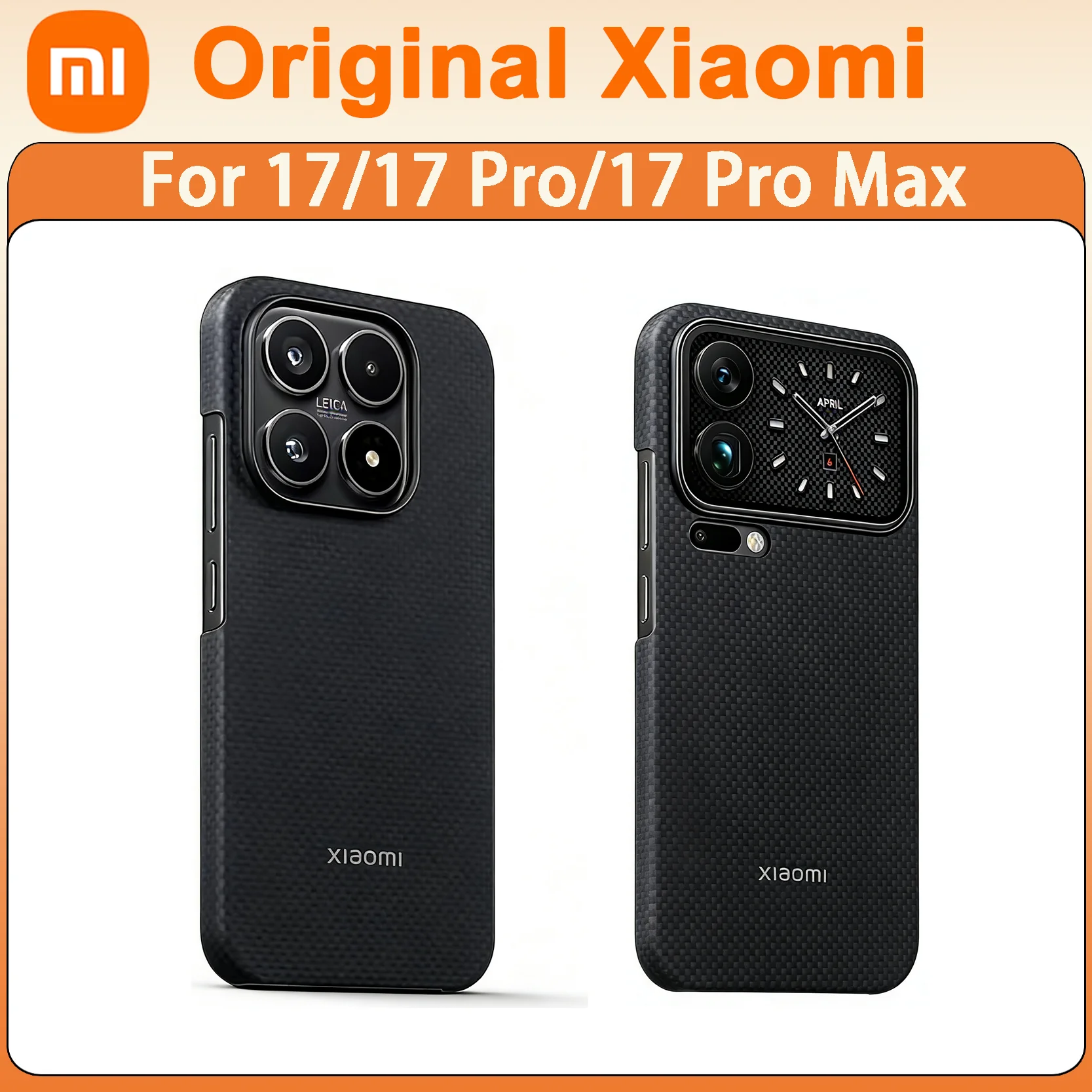 

Original Xiaomi 17/17 Pro/17 Pro Max Series Dragon Scale Fiber Magnetic Protective Case Checkered Black Phone Case