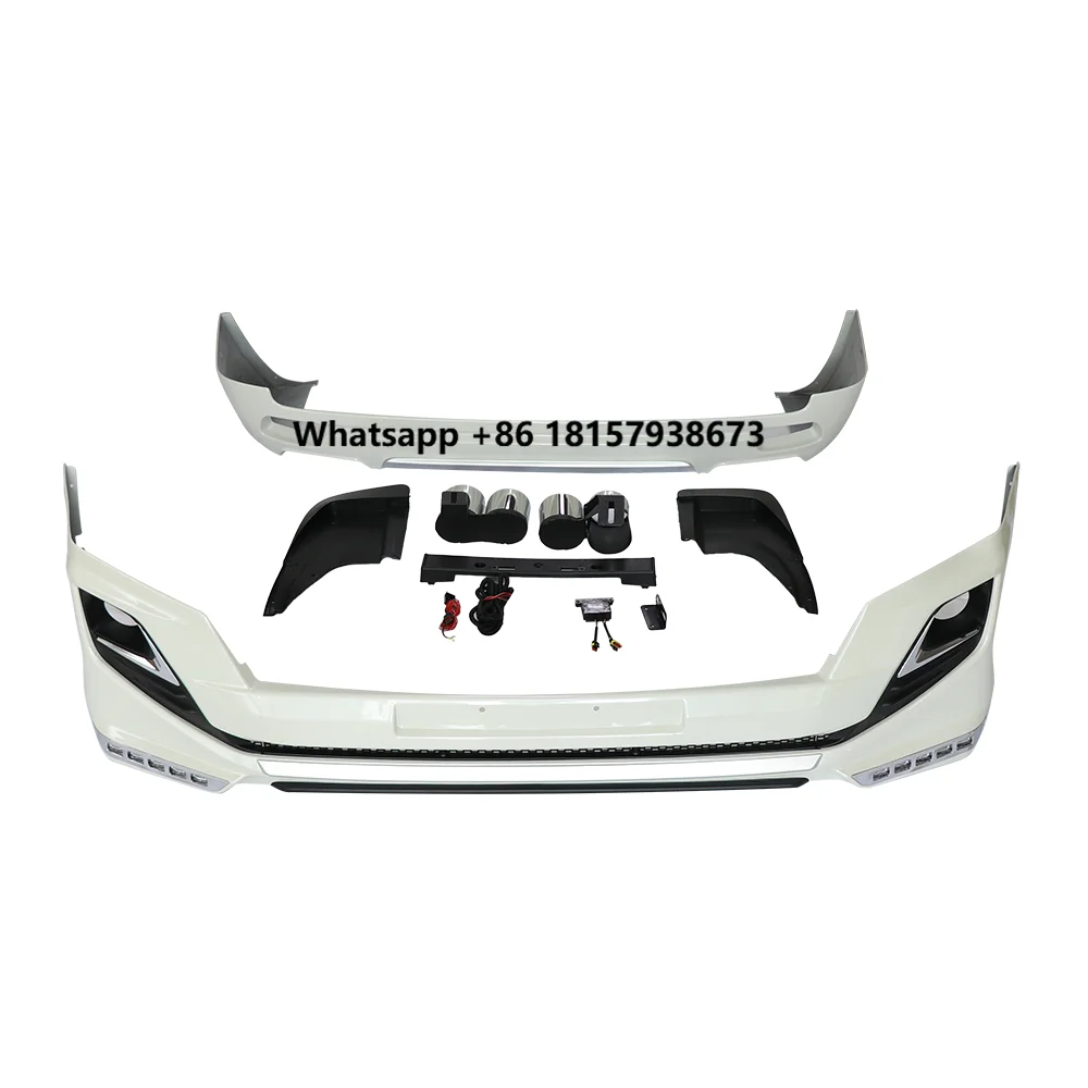 

HKAI Car Body Kits ABS Car Spoiler Bumper Lip Grille Fog Lamp Frame for Prado FJ150 2012-2017