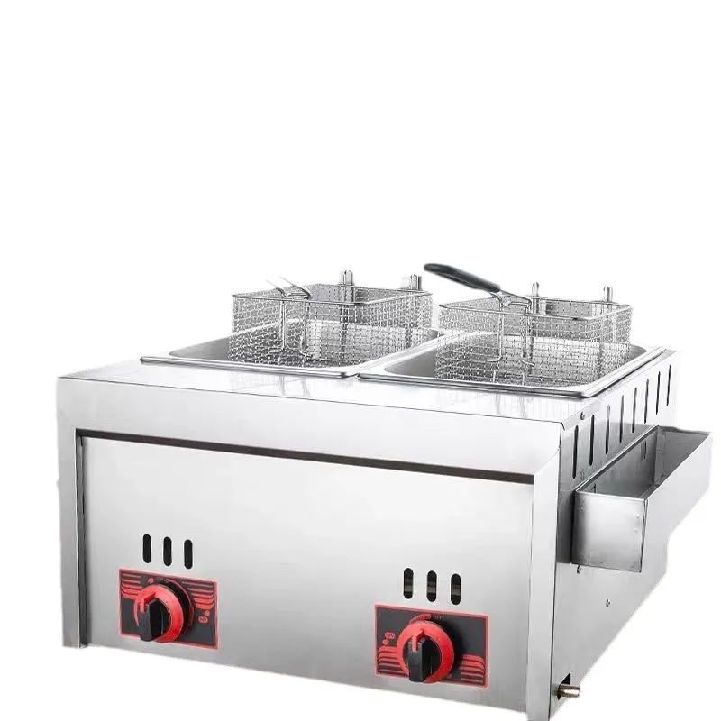

Thickened double-cylinder intelligent gas fryer LPG commercial stall gas fryer large-capacity multi-functional entrepreneurship