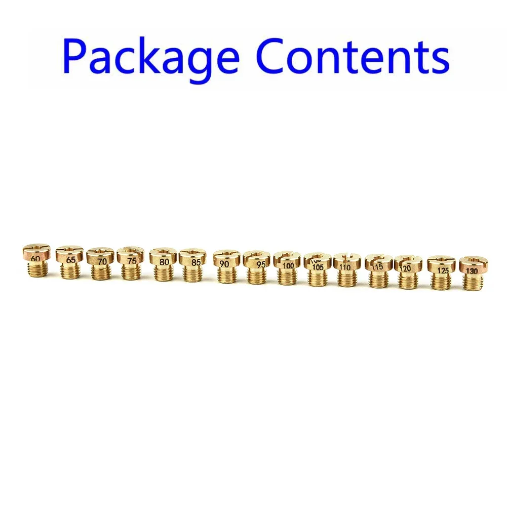 

15pcs Main Jet 60-130 M6 For 12mm-17.5mm Dellorto Carburetors Main Jet Mikuni For Dellorto PHNL/ PHVA/ PHBH/ PHBN/ PHVB/ PHBG