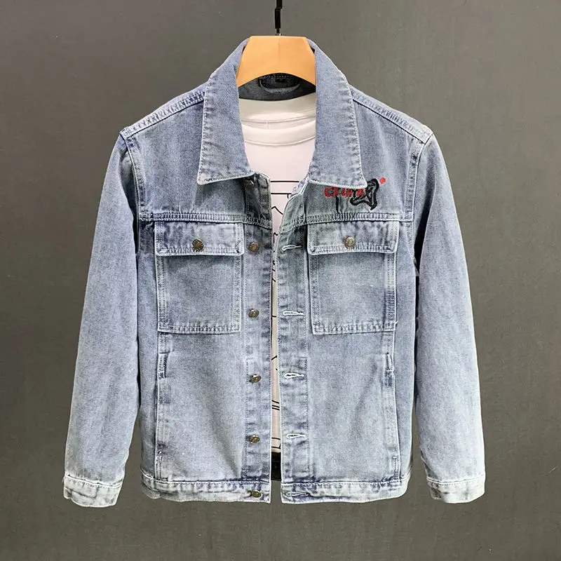 Jeans jacke Herren neue Herbst Revers lässige Arbeits kleidung Frühling und Herbst Kleidung Herren Oberbekleidung Herren Jacke koreanische Mode