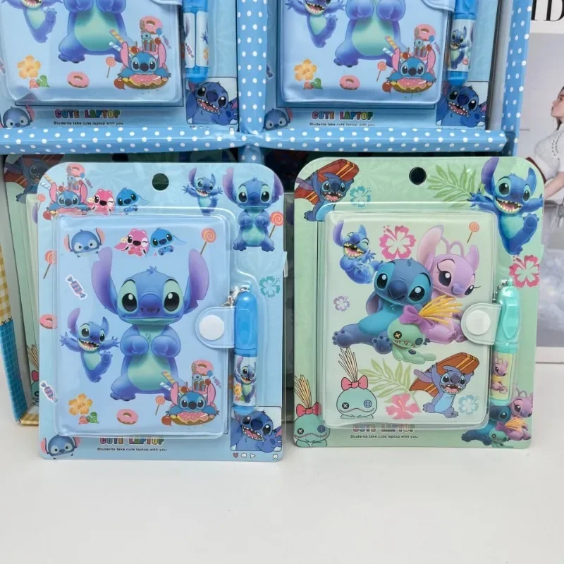 Disney Stitch Mini Notebook Cute Cartoon Anime Stitch Kawaii Ball Pen Notepad Set Girl&Child Learning Supplies Holiday Gifts