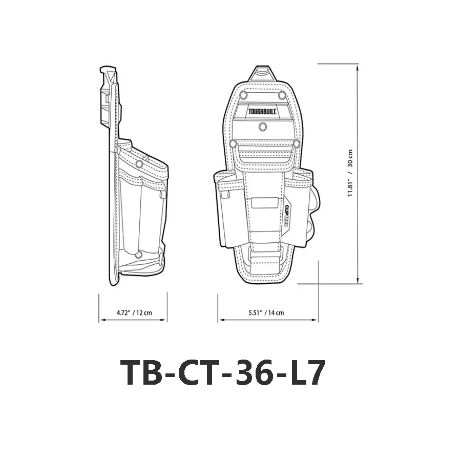 Imagem -03 - Toughbuilt-multi-ferramenta Cintura Pack Técnico 7-pocket Pouch Médio e Grande Combinado com Clip Cinto de Ferramentas Tb-ct36-m7 Tb-ct-36-l7