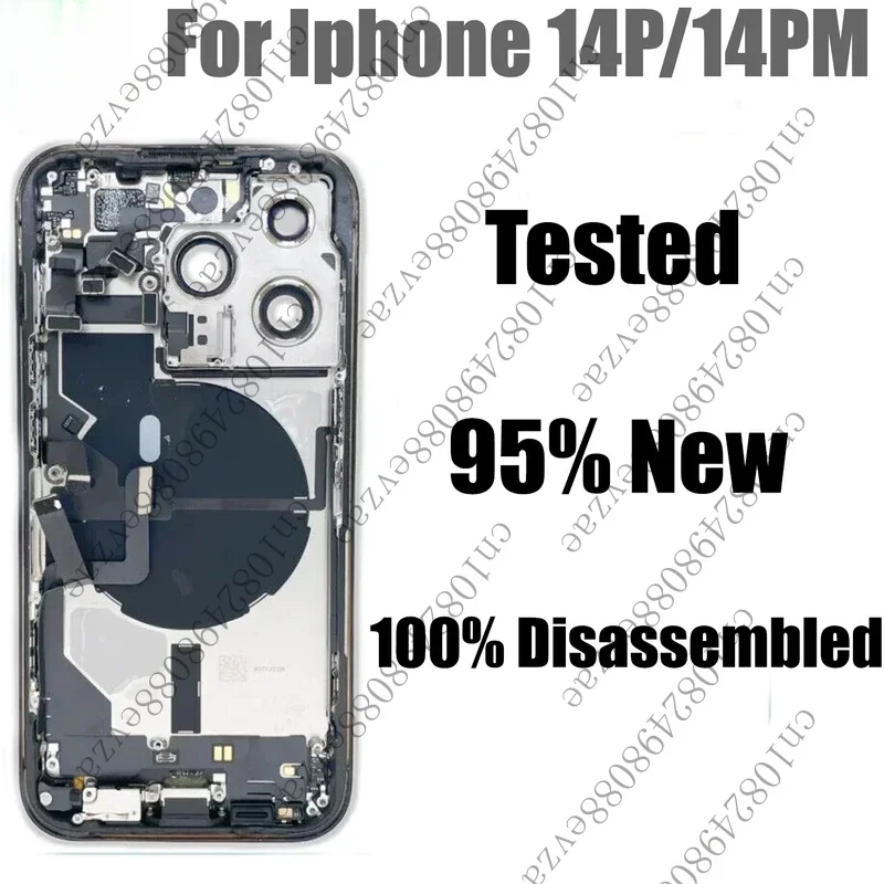 95% New Disassembled Middle Frame Housing for iPhone 14 Pro Max chassis Back Glass Cover NFC Wireless Assembly