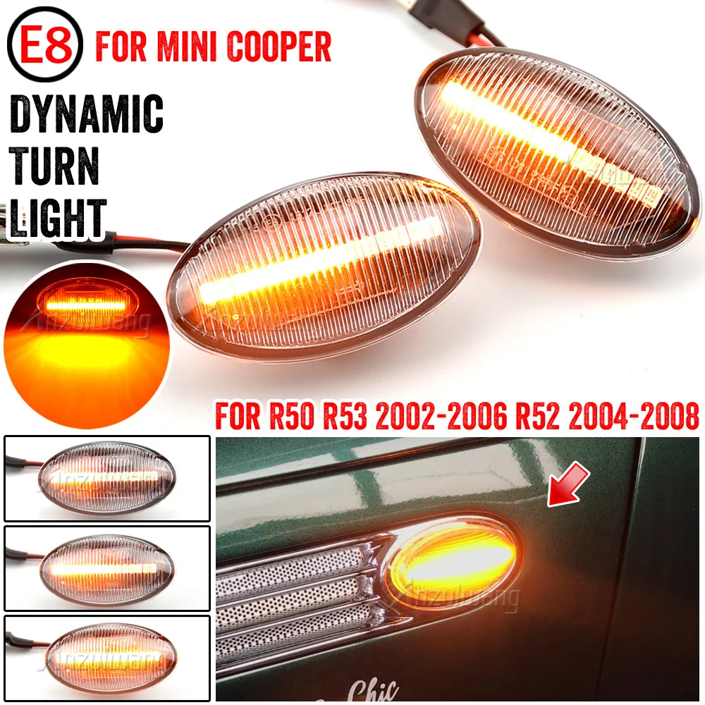 2X High Quality 1st Gen 2002-2006 MKI for MINI Cooper R50 R53 Hatchback LED Side Marker Lamp Turn Signal Dynamic Lights