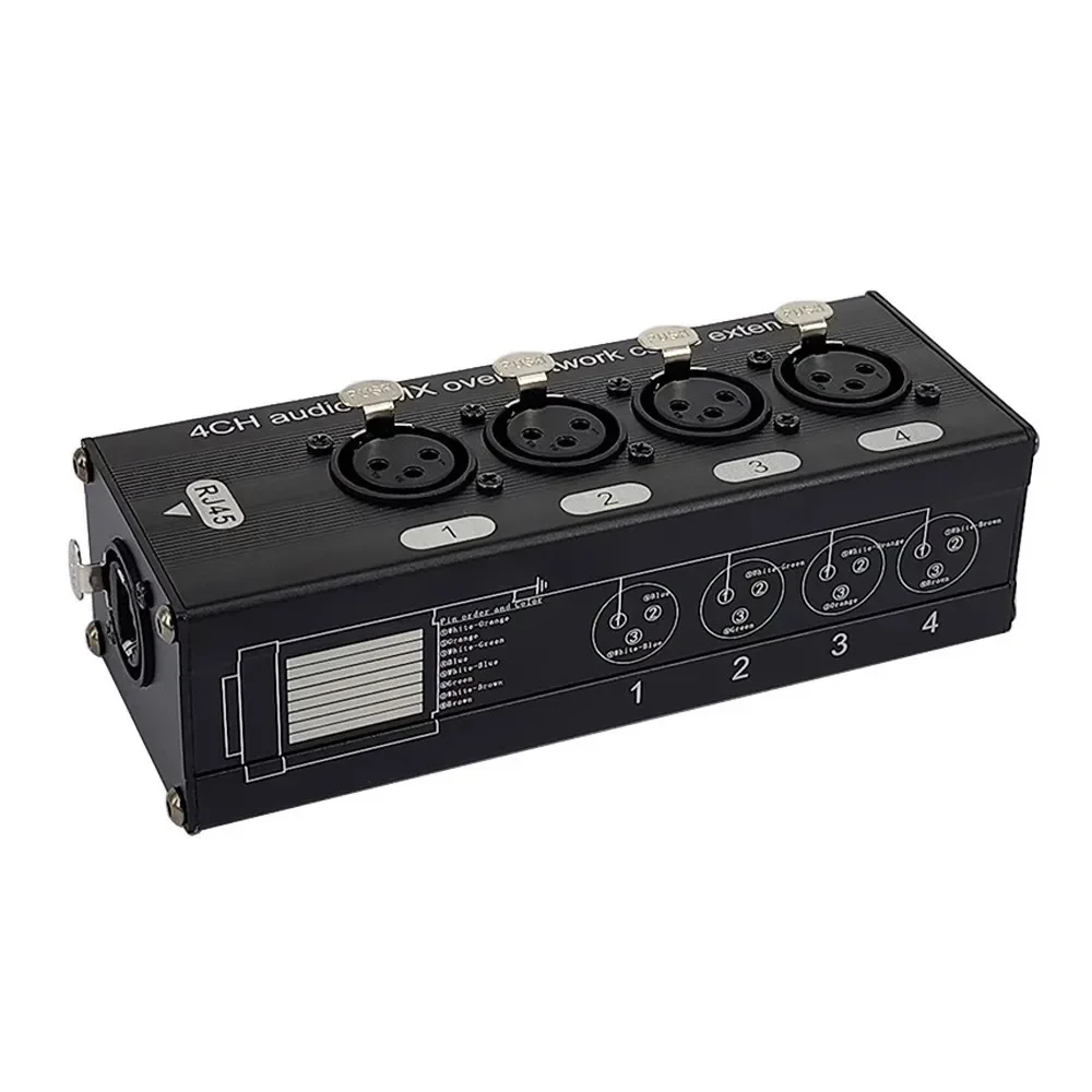 4-Kanal-3-poliges Multi-Netzwerk-XLR-Kabel für Bühnengeräusch, Beleuchtung und Aufnahmestudio auf RJ45 Ethercon männlich weiblich Bühnenaudio