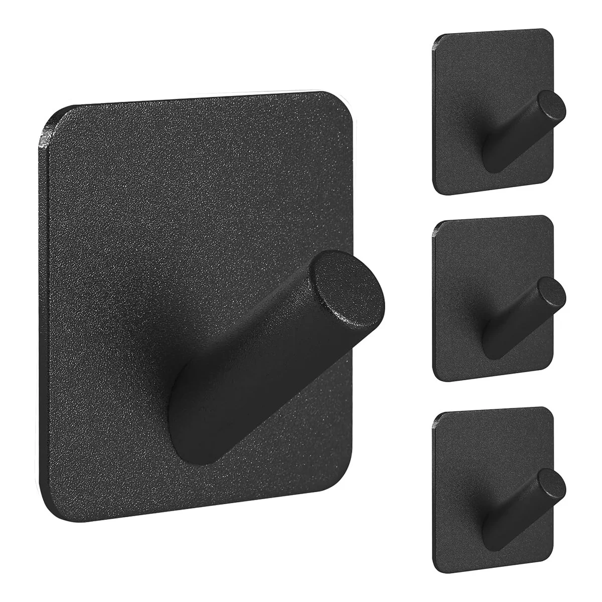 Heavy Duty Adhesive Hooks,Self-Adhesive Hooks,Square-Slash Hook for Home Schools and Offices(4Pcs) Black