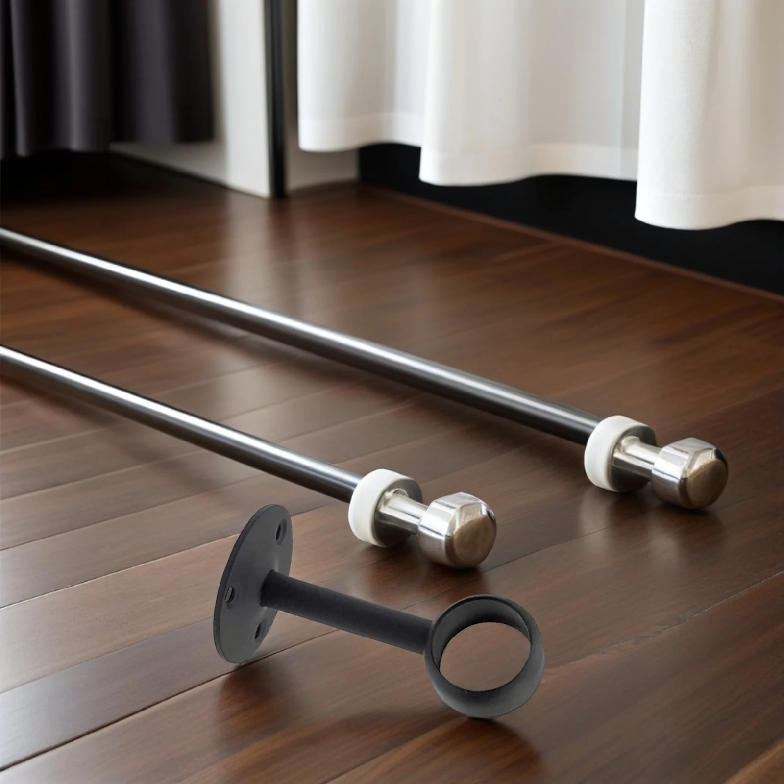 

8pcs Curtain Rod Brackets Metal Curtain Pole Holder For Window Door Drapery Rail Support Bracket Mounting Hardware